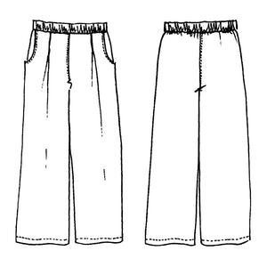 Sketch of Tessuti Patterns Sammy pants paper pattern for sale at Minerva's Bower