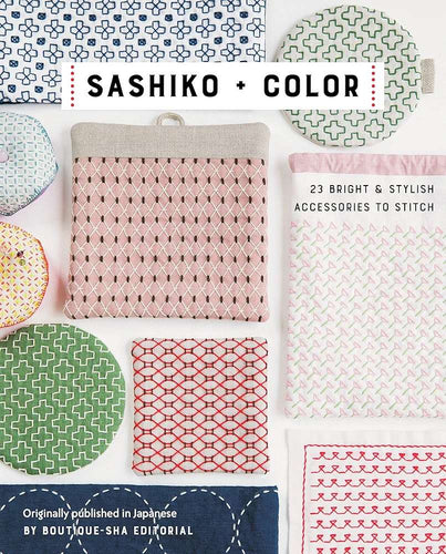 Sashiko + colour book cover image