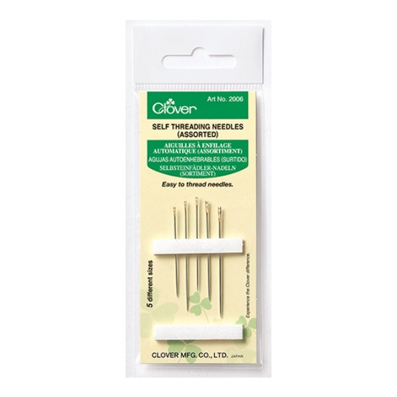 Clover self threading needles assorted pack for sale at Minerva's Bower