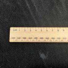 Load image into Gallery viewer, Flat lay of pure silk velvet in black colourway. Available at Minerva&#39;s Bower. Ruler included for scale