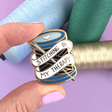 Load image into Gallery viewer, Jubly Umph Enamel Pin, Stitching Is My Therapy