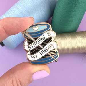 Jubly Umph Enamel Pin, Stitching Is My Therapy