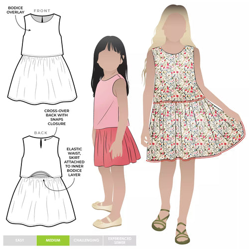 Style Arc Victoria Kids Dress Sewing Pattern - Sizes 2 to 14, for sale at Minerva's Bower 