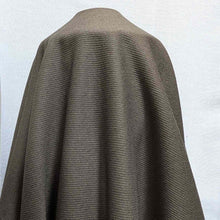 Load image into Gallery viewer, Flat lay of washed pure cotton drill, in walnut colourway. Available at Minerva&#39;s Bower. Fabric draped to show how it handles