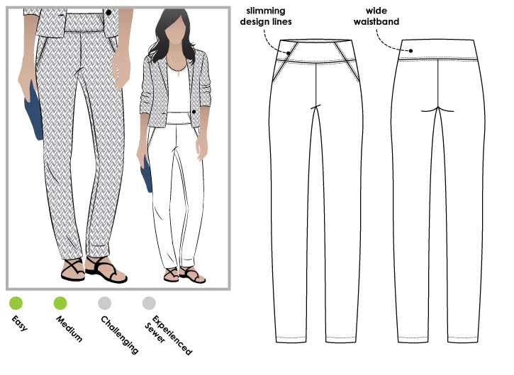 Style Arc Beth Stretch Woven Pant - sizes 4 to 16 - Minerva's Bower