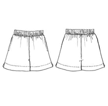 Load image into Gallery viewer, Sketch of Tessuti Patterns Bailee Shorts Paper Pattern For Sale at Minerva&#39;s Bower