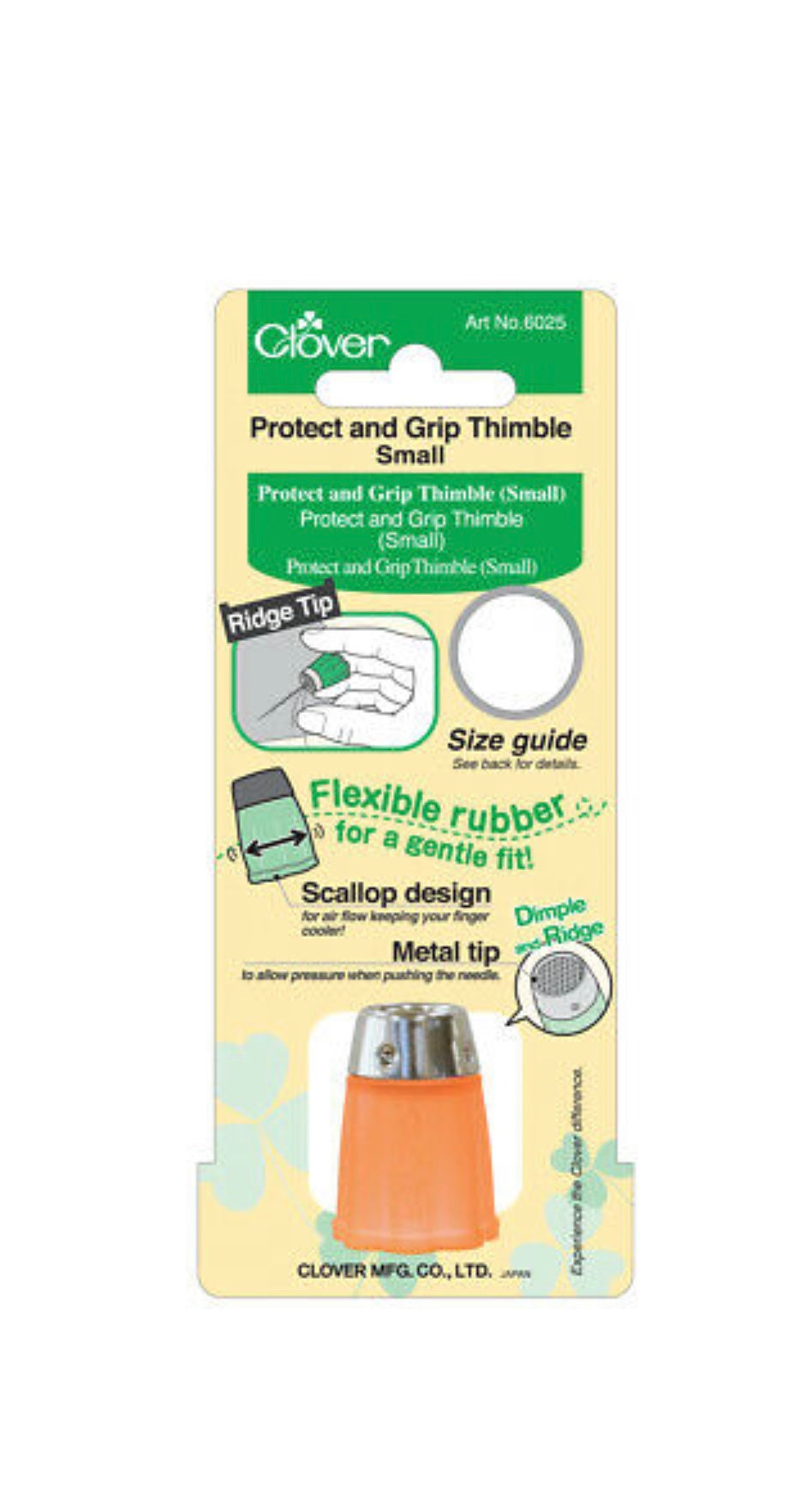 Clover Protect and Grip Thimble, Small, for sale at Minerva's Bower