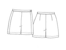 Load image into Gallery viewer, Sketch of Tessuti Patterns Esther Shorts paper pattern for sale at Minerva&#39;s Bower