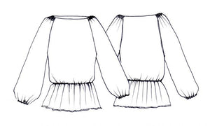 Sketch of Tessuti Patterns Hilary Top Paper pattern for sale at Minerva's Bower