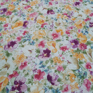 100% Cotton by Cosmo, Winter Pansy , Orange - 1/4 metre