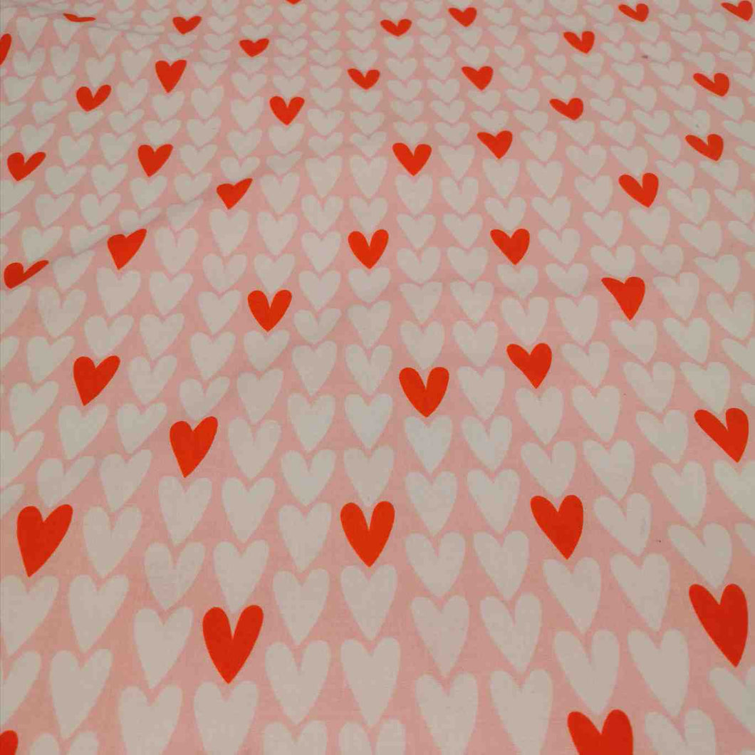 100% Cotton, Squeeze Hearts in Pink by Figo - 1/4metre