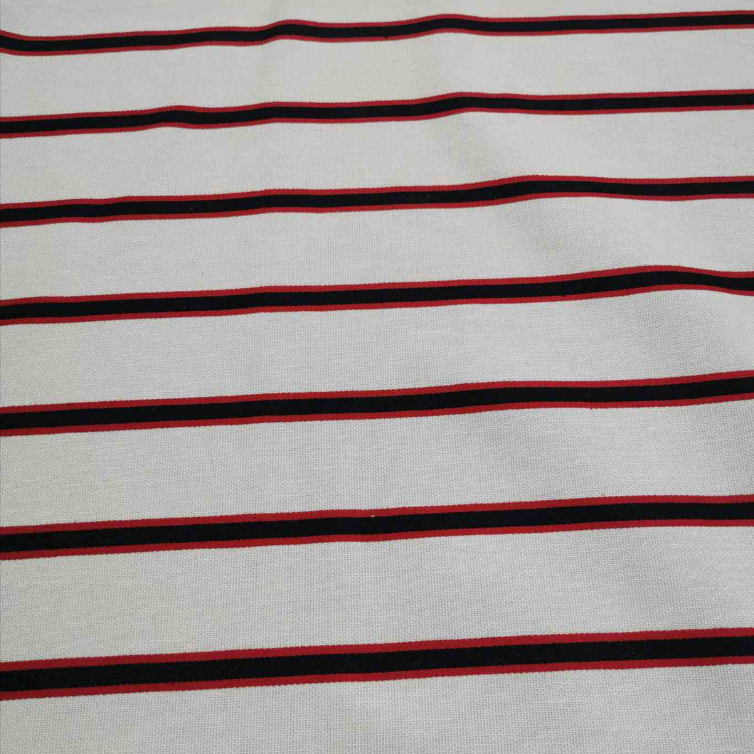 92% Cotton 8% Linen, Nautical Stripe - 1/4 metre