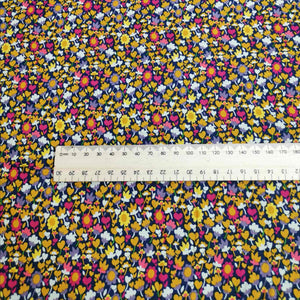 100% Cotton , Windham ‘Solstice’, Mustard and Magenta Floral - 1/4 metre