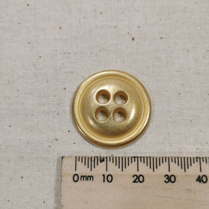 Metal Button, Large 4 Hole - Gold