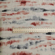 Load image into Gallery viewer, Kokka Tie Dye Border Pattern, Grey and Maroon - 1/4 metre