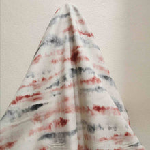 Load image into Gallery viewer, Kokka Tie Dye Border Pattern, Grey and Maroon - 1/4 metre