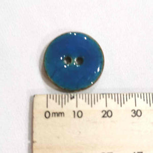 Italian Enamel Button, Small - Blue