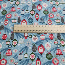 Load image into Gallery viewer, Liberty 100% Cotton, Retro Christmas Baubles - 1/4 metre