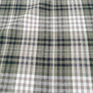 100% Cotton Shirting Flannel, Olive Plaid - 1/4 metre