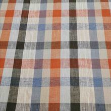 Load image into Gallery viewer, 100% Linen, Country Checks in Terracotta - 1/4metre