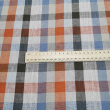 Load image into Gallery viewer, 100% Linen, Country Checks in Terracotta - 1/4metre