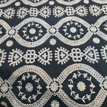 Load image into Gallery viewer, 100% Cotton Embroidered Lawn, Black with Taupe Embroidery - 1/4 metre