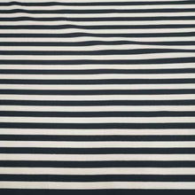 Load image into Gallery viewer, Cotton Jersey, Black and Cream Stripe - 1/4 metre