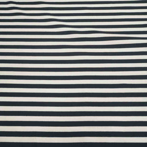 Cotton Jersey, Black and Cream Stripe - 1/4 metre