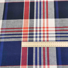 Load image into Gallery viewer, Linen Cotton Blend, Check In, Navy  - 1/4 metre