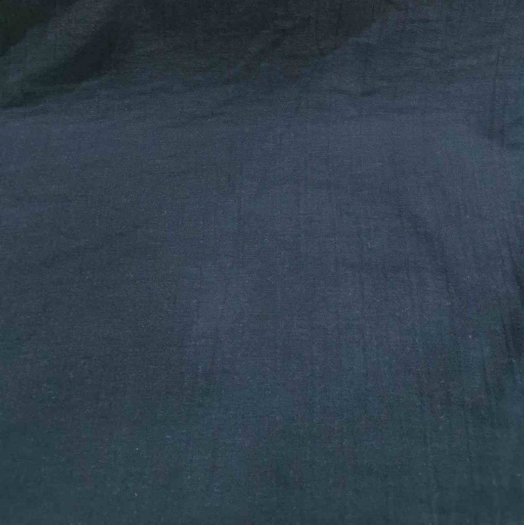 Double Cloth Cotton Viscose Linen Blend, Black- 1/4 metre