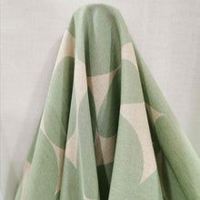 Load image into Gallery viewer, Kokka Linen Cotton Canvas, Natural Dots in Green - 1/4 metre