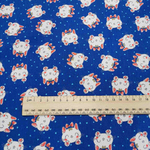 100% Cotton Poplin, Anime Kitties, Blue- 1/4 metre