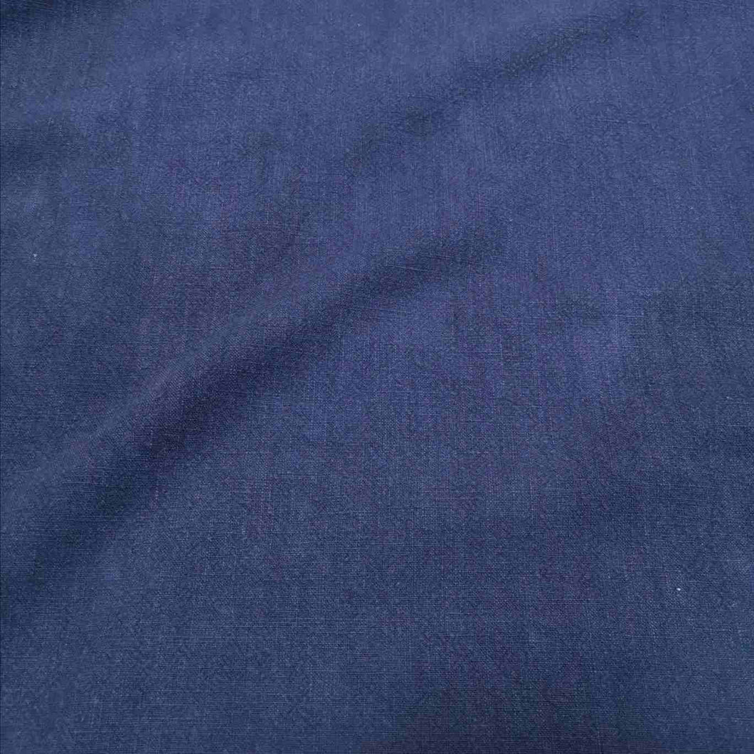 100% Linen Vintage Washer Finish, Navy - 1/4metre