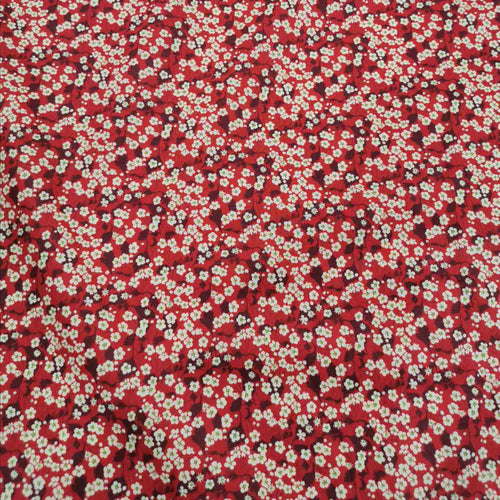 100% Cotton Tana Lawn, Mitsi Valeria , Red - 1/4 metre