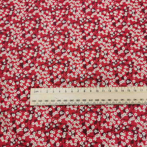 100% Cotton Tana Lawn, Mitsi Valeria , Red - 1/4 metre