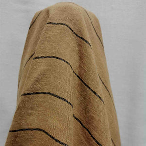 100% Linen Yarn Dyed Washer Finish, Ochre Stripe - 1/4 metre