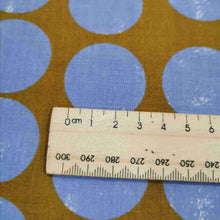 Load image into Gallery viewer, 100% Cotton, Blue Moon on Mustard, Warp and Weft Honey by Ruby Star Society - 1/4 metre
