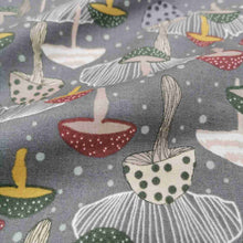 Load image into Gallery viewer, 100% Cotton, Magical Night Chanterelle in Grey - 1/4 metre