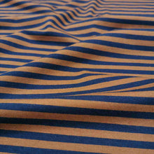 Load image into Gallery viewer,  Cotton Jersey, Navy and Brown Stripe - 1/4 metre