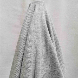 Ribbed Cotton Jersey, Silver Marle - 1/4 metre
