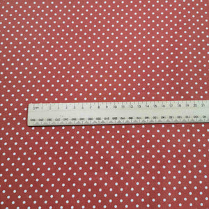 100% Cotton Poplin, Small Polka Dot, Russet - 1/4 metre