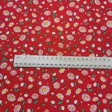 Load image into Gallery viewer, 100% Cotton Poplin, Spring Daisies, Red - 1/4 metre
