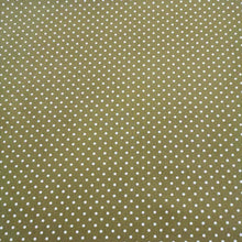 Load image into Gallery viewer, 100% Cotton Poplin, Small Polka Dot, Olive - 1/4 metre
