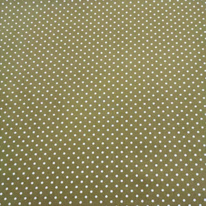 100% Cotton Poplin, Small Polka Dot, Olive - 1/4 metre