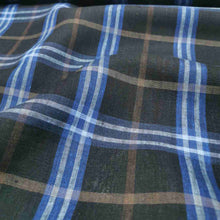 Load image into Gallery viewer, 100% Linen, Cobalt Check - 1/4metre