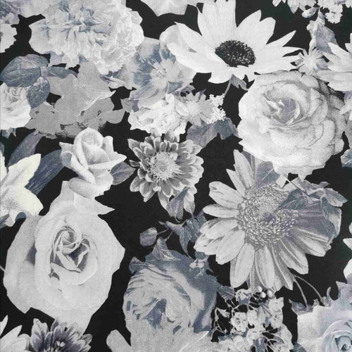 100% Cotton, Garden Abundance in Monochrome- 1/4 metre