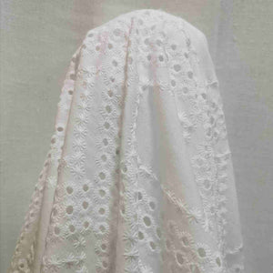 Alison Embroidered Cotton, White- 1/4 metre