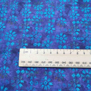 100% Ramie , Indigo Star Floral - 1/4 metre