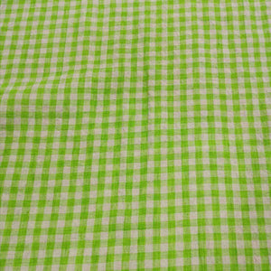 100% Linen, Lime Check- 1/4metre