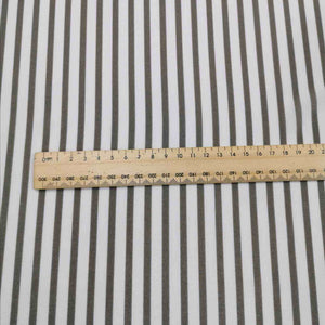 100% Silk Stripe, Grey and White - 1/4 metre
